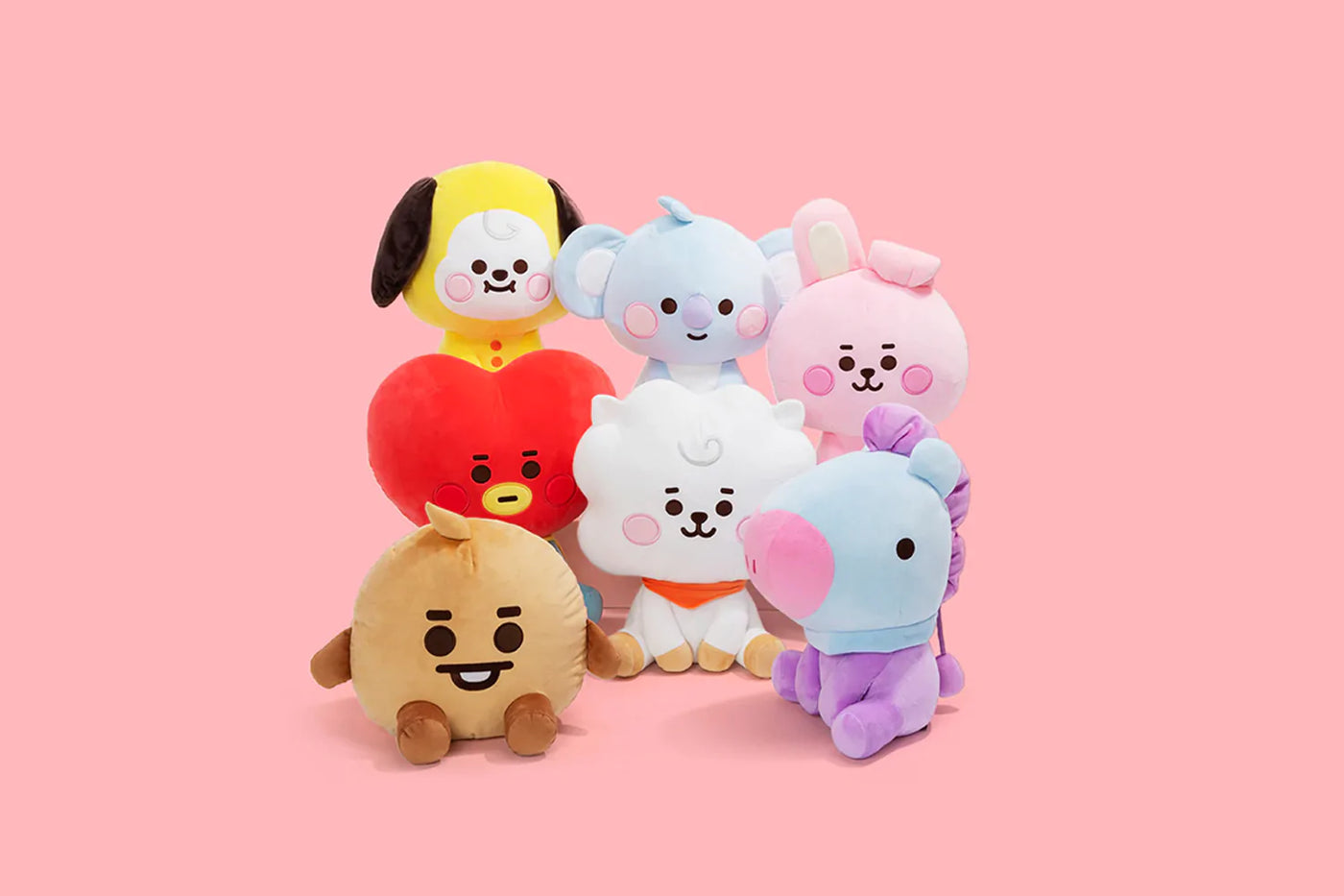 BT21 Cooky, Chimmy, Rj, Koya, Tata, Shooky and Mang plushies