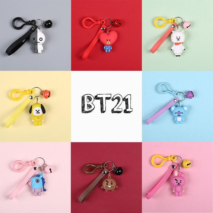 bt21 silicone keychain